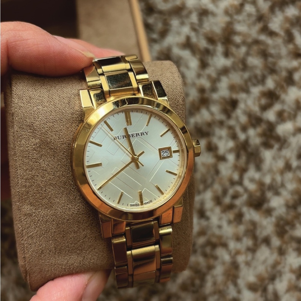 Burberry gold tone watch